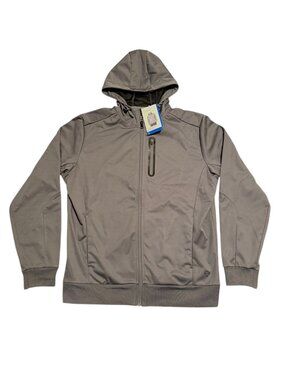 NWT Mondetta Outdoor Project Full Zip Jacket Hooded Wind Water Resistant L Gray